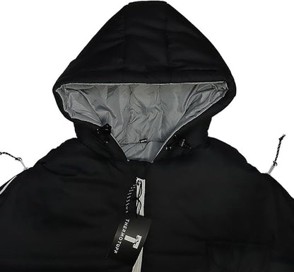 Thermotuff Wearable Sleeping Bag with Dual Hoodie, Zippered Arm Holes, Pockets & Adjustable Drawstring - Ideal for Camping, Cold Weather Hiking, and Stadium Sak Blanket