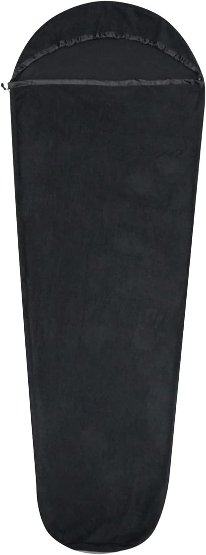 Ultralight Fleece Sleeping Bag Liner,Mummy Sleeping Bag Liner with Hood and Stuff Sack Suit for Camping,Travelling and Hiking in All Seasons