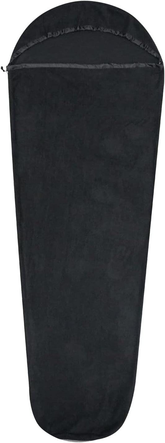 Ultralight Fleece Sleeping Bag Liner,Mummy Sleeping Bag Liner with Hood and Stuff Sack Suit for Camping,Travelling and Hiking in All Seasons
