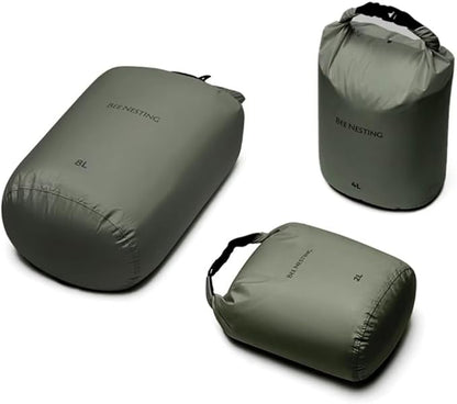Ultralight Dry Bag Set for Backpacking, Waterproof Dry Sack for Camping, Hiking, Motorcycle, Lightweight Stuff Sack Set of 3 Pack