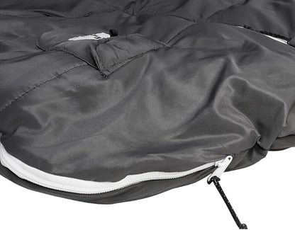 Thermotuff Wearable Sleeping Bag with Dual Hoodie, Zippered Arm Holes, Pockets & Adjustable Drawstring - Ideal for Camping, Cold Weather Hiking, and Stadium Sak Blanket