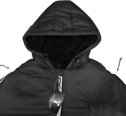 Thermotuff Wearable Sleeping Bag with Dual Hoodie, Zippered Arm Holes, Pockets & Adjustable Drawstring - Ideal for Camping, Cold Weather Hiking, and Stadium Sak Blanket