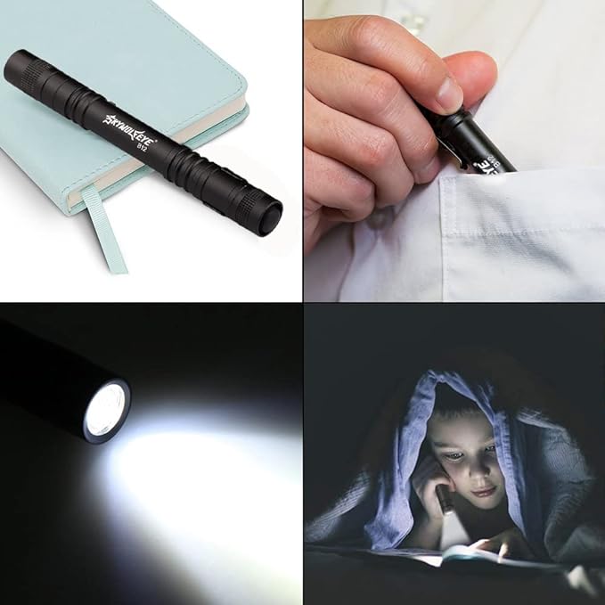 10 Pcs Led Medical Penlight, 1000 Lumen penlight EDC XPE Q5 Black Nurse Doctor Flashlight with Clip Penlight
