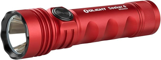 OLIGHT Seeker 4 Rechargeable Bright Flashlights, 3100 High Lumens USB-C Charging Flashlight, 400 Meters Powerful LED Long Rage Flashlight for Emergency, Camping, and Law Enforcement (Red)