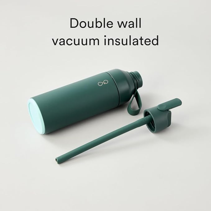 Ocean Bottle - Recycled Stainless Steel Go Water Bottle - Eco-Friendly & Reusable Bottle - Forest Green - 17 oz