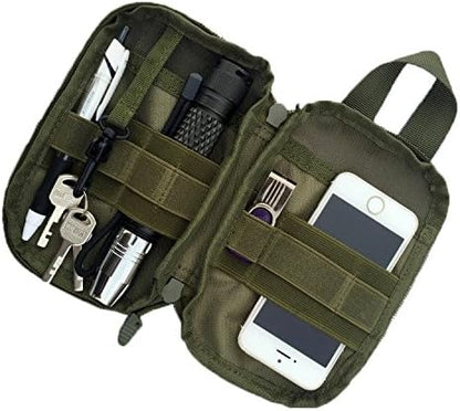 edc pouch multifunctional tactical bag molle bag accessory bag mobile phone bag, tactical belt pouch, men's belt bag, outdoor sports travel hiking waterproof bag with American flag embroidery patch