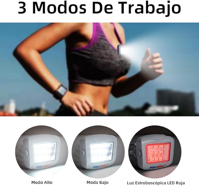 Running Lights, Waterproof LED Clip-On Light, 300 Lumens, USB Rechargeable, Suitable for Hiking, Running, Biking, Walking Dog, Car Repair, Emergency