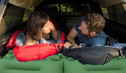 Double Camping Sleeping Pad for Camping Hiking Backpacking 2 Person Self Inflating Sleeping Mat Portable Ultralight Compact Green