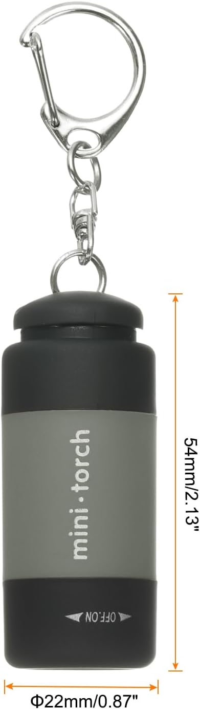 PATIKIL Mini Keychain Flashlight, Pocket LED Flashlight Portable Torch USB Rechargeable for Outdoor Camping Party, Grey