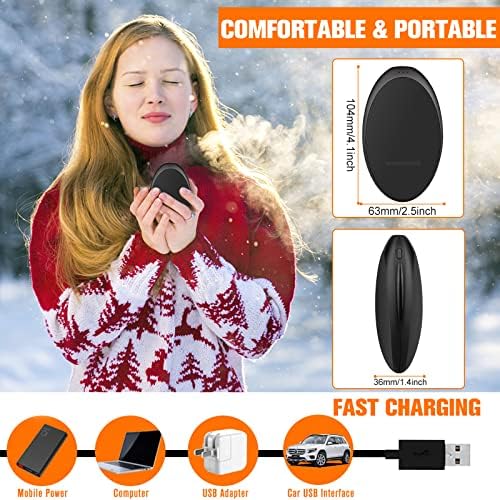 Hand Warmers Rechargeable, Portable Electric Hand Warmers Reusable for Men Women Kids, USB Portable Pocket Hand Warmer Perfect for Outdoor Indoor Hunting/Golf/Fishing/Skiing/Camping/Pain Relief/Games