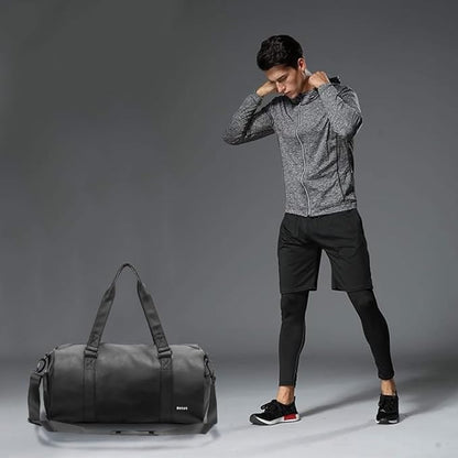 ROTOT Gym Duffel Bag, Gym Bag with Waterproof Shoe Pouch, Weekend Travel Bag with a Water-resistant Insulated Pocket