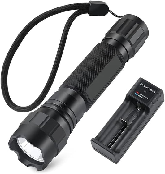 Feyachi FL21 Tactical Flashlight 1200 Lumen LED Flash Light Rechargeable Flashlight for Hunting Fishing Camping