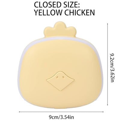 Hand Warmers Rechargeable, Electric Hand Warmer, Small Compact USB Handwarmer with Pocket Mirror Light Portable Hands Heater for Men and Women for Home Travel Use Camping Fishing(Yellow Chicken)