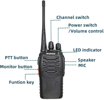 BAOFENG BF-888S Radio Handheld Two Way Radio UHF Portable Walkie Talkies for Adults, Hiking Biking Camping (2 Pack)