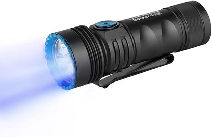 OLIGHT Seeker 4 Mini Rechargeable EDC Flashlight with 365nm UV Combo 1200 Lumens White Light, Portable Black Light for Outdoors, Cleanliness Detection and Emergency(Cool White Light: 5700~6700K)