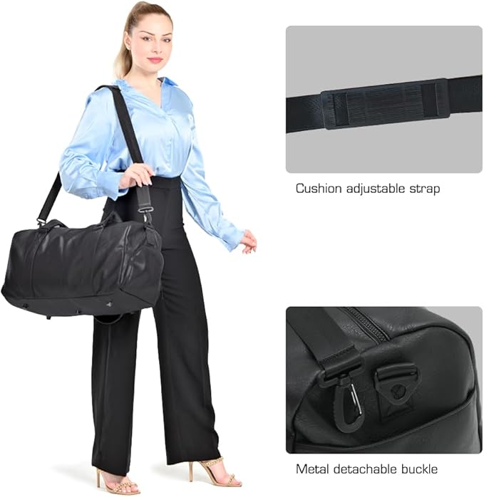 ROTOT Gym Duffel Bag, Gym Bag with Waterproof Shoe Pouch, Weekend Travel Bag with a Water-resistant Insulated Pocket