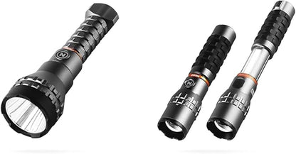NEBO Luxtreme 500-Lumen LED Flashlight –Bright Rechargeable Flashlight with 4 Light Modes & Slyde King Flashlight, Rechargeable LED Flashlight and Work Light, Bright, Durable