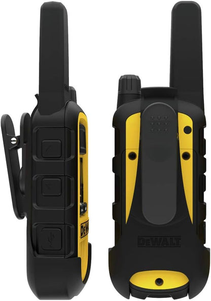 DEWALT DXFRS800 2 Watt Heavy Duty Walkie Talkies - Waterproof, Shock Resistant, Long Range & Rechargeable Two-Way Radio with VOX (2 Pack)