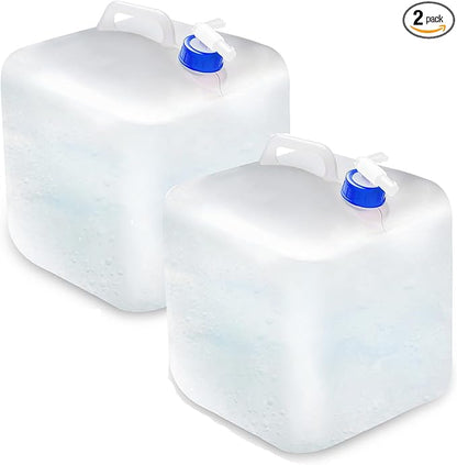 2 Pcs Water Bag Water Container 3.96 Gallon, BPA Free Foldable Water Storage Cube for Hiking, Camping, Driking, Outdoors,indoors,Emergency
