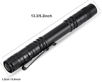 Watris Veiyi LED Mini Small Flashlight, 500 Lumens Pocket Pen Flashlight, Portable Pen Light with Clip for Fishing, Hiking, Inspection, Repair, Engineer(5.2 x 0.6 inch)