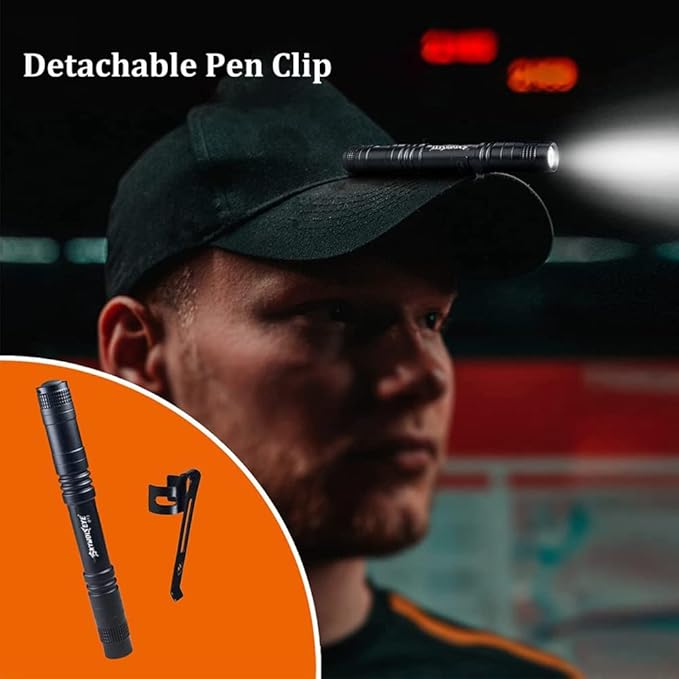 Pen Light, LED Pocket Pen Flashlight, 5 Pcs Small Mini Flashlight with Clip, 3 Modes for Camping, Outdoor, Emergency
