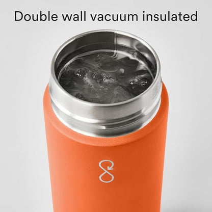 Ocean Bottle - Recycled Stainless Steel Drinks Reusable Water Bottle - Eco-Friendly & Reusable - Sun Orange - 17 oz