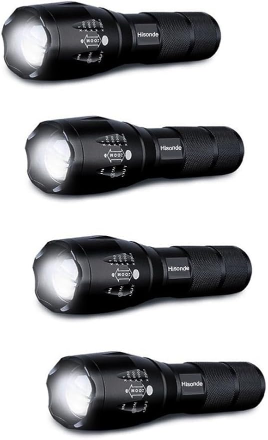 Military Grade 5 Mode High Lumens Tactical Led Waterproof Flashlight (4-Pack)