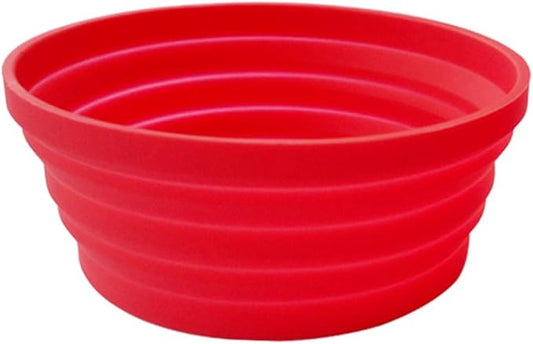 Silicone Expandable Collapsible Bowl for Travel Camping Hiking (Red(S))