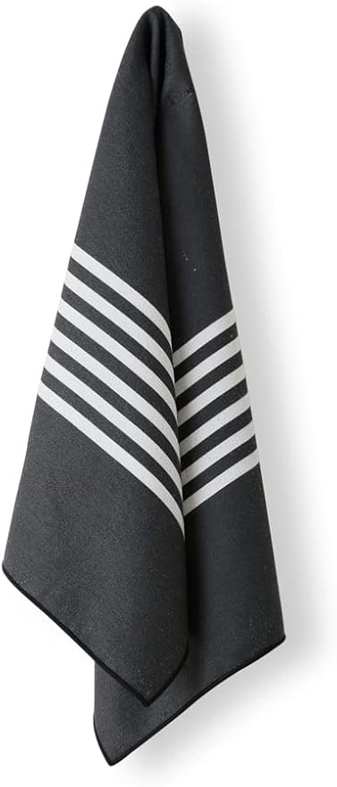 Nomadix Mini Towel - Perfect for The Gym, Biking, Hiking, Golf, & More - Made with Recycled Materials - Super Absorbent - Quick Dry - Sand Resistant - Poolside Black - 40x16 in