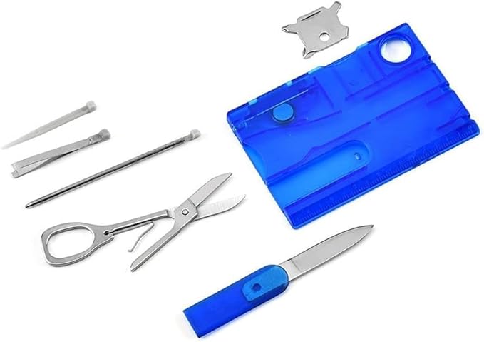 1Pc Transparent Black Outdoor Survival Bottle Opener Card Multi Tool Outdoor Barbecue Knife Camping Hand Tools Tool Hiking LED Light Magnifier EDC Tool Gear Multitools Multitools and Accessories