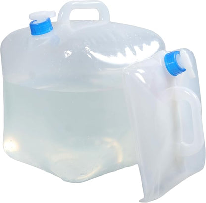 2 Pack 5.3 Gallon Collapsible Water Container with Spigot, Foldable Camping Water Storage Jug for Outdoor Hiking Backpacking Emergency, Portable