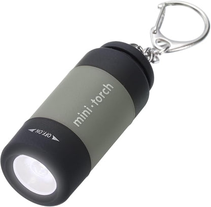 PATIKIL Mini Keychain Flashlight, Pocket LED Flashlight Portable Torch USB Rechargeable for Outdoor Camping Party, Grey