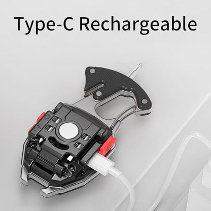 LED Small Flashlight Multitool, Rechargeable Keychain Light, COB Multi-Function Mini Work Light, 500 Lumens, 7 Lighting Modes with Electric Lighter, Seat Belt Cutter, Screwdriver, Whistle