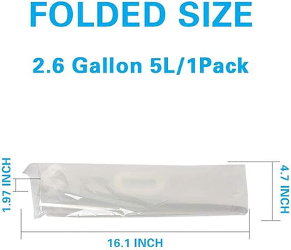 2.6 Gallon Collapsible Water Container Bag, BPA Free Food Grade Clear Plastic Storage Jug for Sport Camping Riding Mountaineer,Freezable,Food Grade (2.6 Gal, 1-pack)