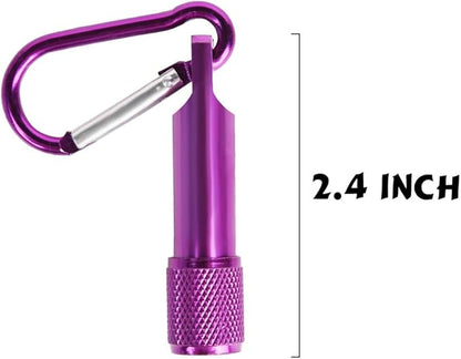 PROLOSO Mini LED Flashlight Keychains Portable Flashlight Keyring Carabiner Toys Bulk for Kids Party Favors Camping Hiking 15 Pcs