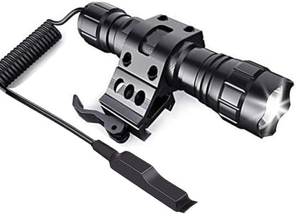 Tactical Flashlight Super Bright,150000 Lumens 1 Mode Light with Rail Mount Quick Release & Remote Pressure Switch LED Flashlights Torch for Outdoor Camping Hunting