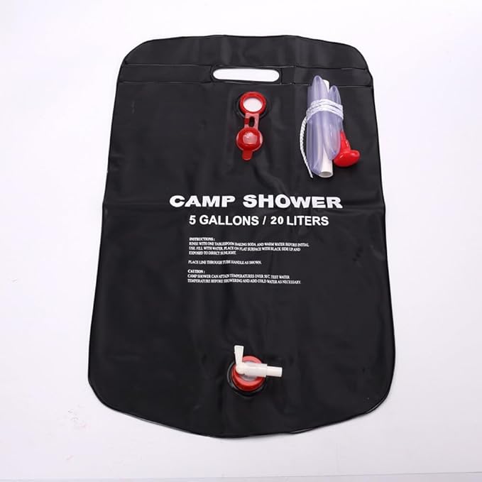 Kangkai Shower Bag for Camp, 5 Gallons/20L,Removable Hose and On-Off Switchable Shower Head for Camping Beach Swimming Outdoor Traveling