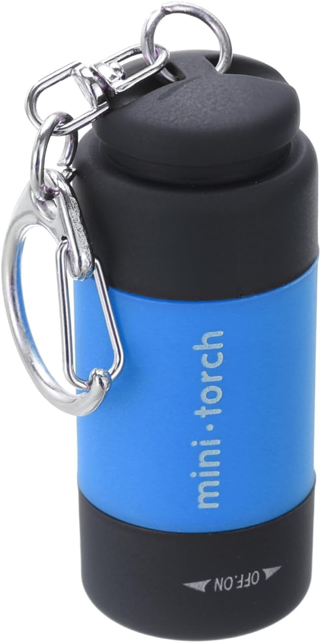 PATIKIL Mini Keychain Flashlight, Pocket LED Flashlight Portable Torch USB Rechargeable for Outdoor Camping Party, Light Blue