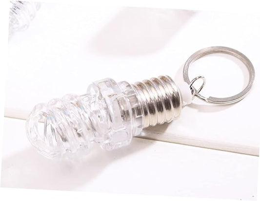 STOBOK 10pcs Spiral Light Bulbs Flashlight Keychain Mini Flashlight Keychain Light Lamp Keychain for Kids Adults Hiking Camping Party Favors Goody Bag Fillers Prizes
