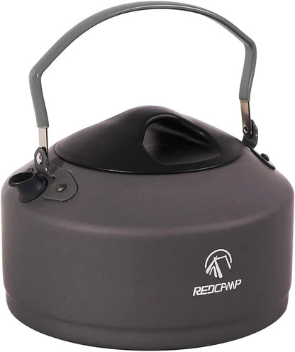 REDCAMP 0.9L Small Outdoor Camping Kettle, Aluminum Water Pot with Carrying Bag, Compact Lightweight Tea Kettle