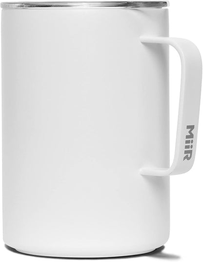 MiiR, Camp Cup, Vacuum Insulated, Stainless Steel with Slide Lid, BPA Free, White, 16 Fluid Ounces