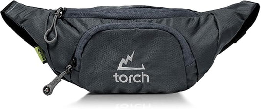 TORCH Belt Bag for Men - Fanny Pack Men Women with Compass Survival, Small Lightweight Hip Pack for Gym, Running, Hiking, Biking, Dog Walking - Vallejo (Grey)