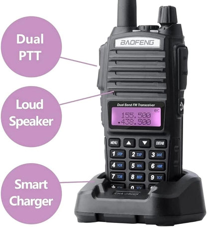 BAOFENG UV-82 5W Radio Handheld Dual Band Portable Walkie Talkies for Adults with Earpiece