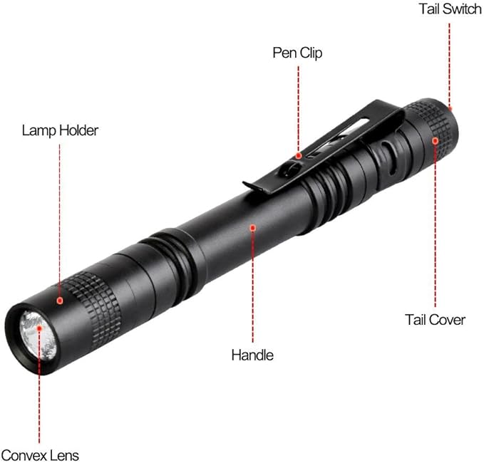 Pen Flashlight,10PCS Led Pen Light Flashlights with Clip,500 Lumen Mini Flashlight Medical Penlight