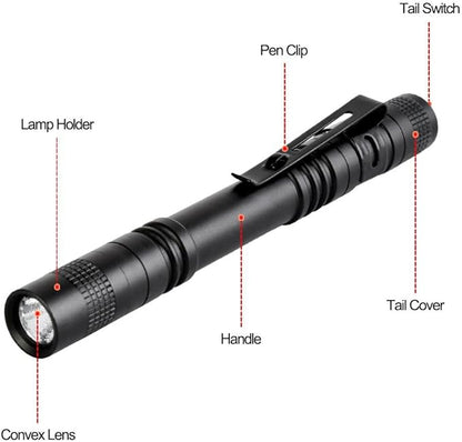Pen Flashlight,10PCS Led Pen Light Flashlights with Clip,500 Lumen Mini Flashlight Medical Penlight