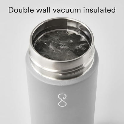 Ocean Bottle - Recycled Stainless Steel Drinks Reusable Water Bottle - Eco-Friendly & Reusable - Rock Grey - 17 oz