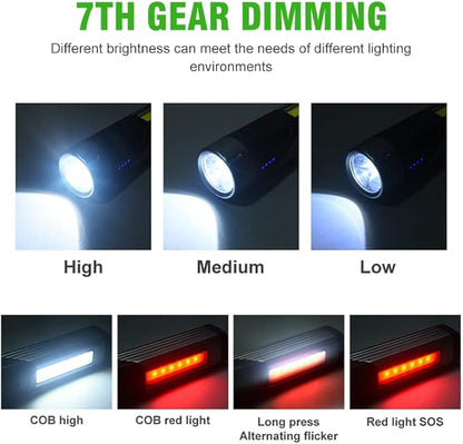 Rechargeable Mag Lights Flashlight Emergency Camping Flashlight 90 Degree, 90 Degree Mini Flashlight Ip65 Waterproof, Clip on Flashlight COB Work Light Outdoor, Hiking.