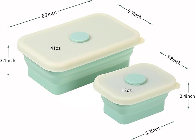 Collapsible Bowls for Camping（41oz,100% Food-grade Silicone Bowl with Lid Free BPA,Folding Mixing Bowls for Travel,RV storage,Leftovers,Swell Salad Bowl Kit