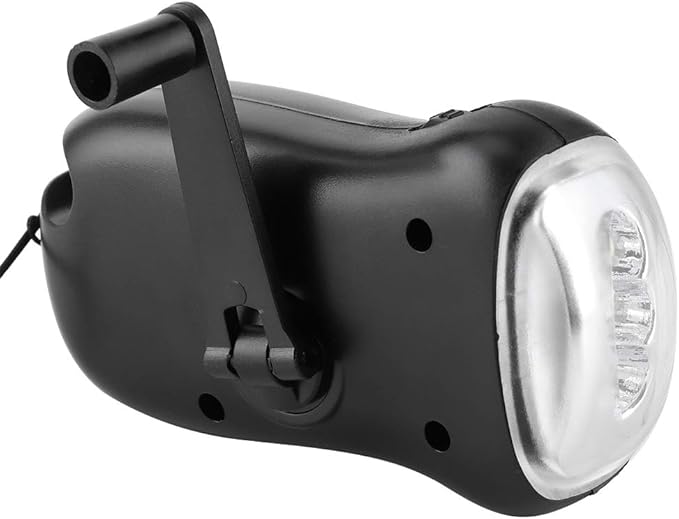 Super Bright Tactical Flashlight, Hand Crank Solar Powered Rechargeable Led Flashlight Portable Spotlight Mini Emergency Flashlight for Camping Hiking Field Survival Gear Power Outages