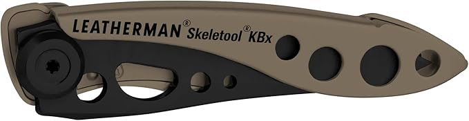 LEATHERMAN, Skeletool KBX Pocket Multitool with Knife and Bottle Opener, Coyote Tan